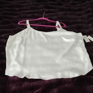 Bar III  Woman's White/Lily Lined Sleeveless Blouse, Size: 2X, NWT